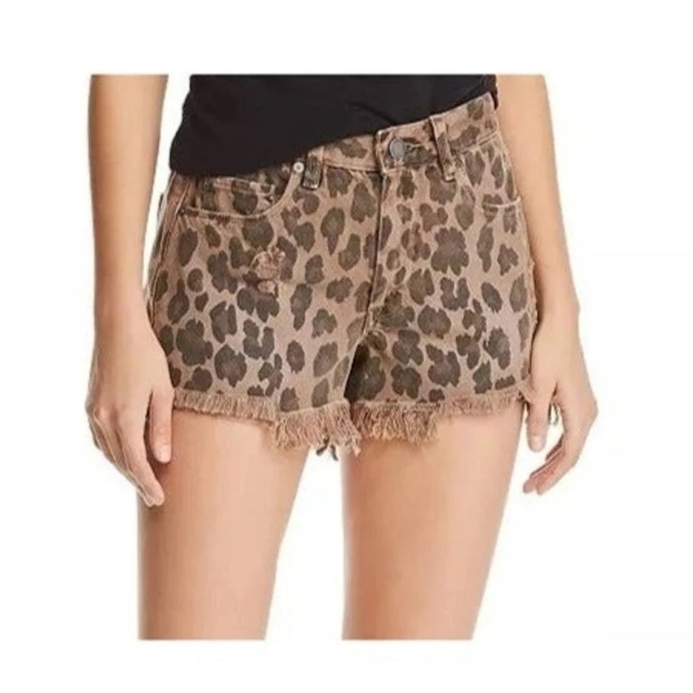 Blank NYC NEW The Barrow Vintage High-Rise Short In Leopard
